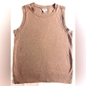 NWOT XXS (00-0) J Crew Sleeveless Cotton Tank Top/Shell, Light Camel/Taupe Color